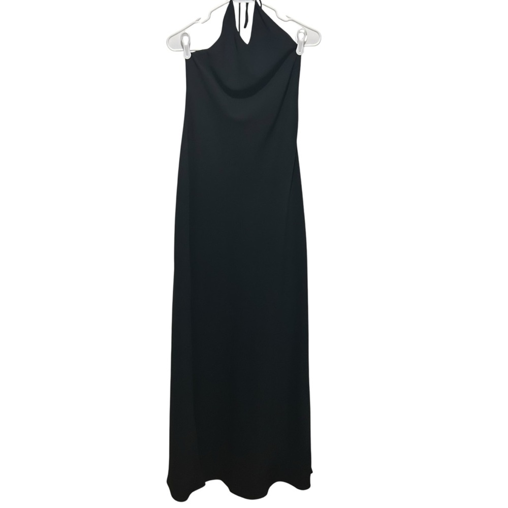 VTG Ralph Lauren Evening Black Halter Maxi Dress Y2K Whimsigoth Fairy Size 10